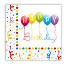 Decorata Happy Birthday Streamers - Two-ply Paper Napkins 33x33 cm - 81285