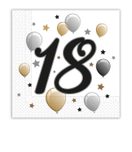 Decorata Milestone - Two-ply Paper Napkins 33x33 cm Age 18 - 88864