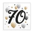 Decorata Milestone - Two-ply Paper Napkins 33x33 cm Age 70 - 88870