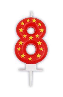 Decorata Numeral Candles - Stars Numeral Candles No. 8 - 89171