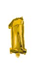 Numeral Foil Balloons - 32 cm Gold Foil Balloon No. 1 - 89642