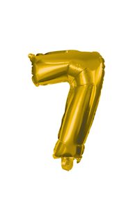 Numeral Foil Balloons - 32 cm Gold Foil Balloon No. 7 - 89648