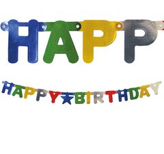 Decorata Garlands - "Happy Birthday" Metallic Die-Cut Banner - 89793