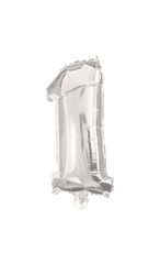 Numeral Foil Balloons - 32 cm Silver Foil Balloon No. 1 - 89798