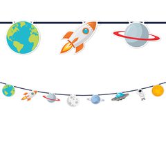 Decorata Rocket Space - Paper Die-Cut Banner - 90623