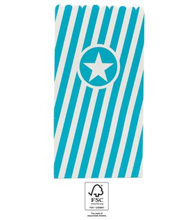 Unicolor Hats - Horns - Popcorn bags - Turqoise Paper Pop-Corn Bags FSC - 91356