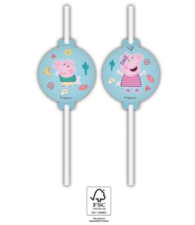 Peppa Pig Messy Play - Medallion Paper Straws FSC - 91881