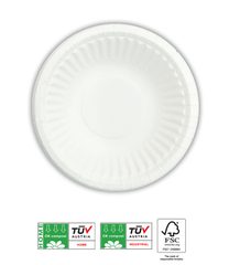 Decorata White Compostable Products - Home Compostable White Paper Bowls 15,5 cm FSC - 92213