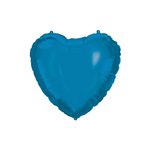 Decorated Foil Balloons - Blue Heart Foil Balloon 46 cm. - 92412