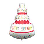 Decorated Foil Balloons - Happy Birthday Cake Foil Balloon 94 cm. - 92446