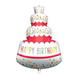 Decorated Foil Balloons - Happy Birthday Cake Foil Balloon 94 cm. - 92446