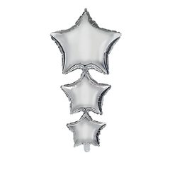 Unicolor Foil Balloons - Linked Silver Stars Foil Balloon 94 cm. - 92447