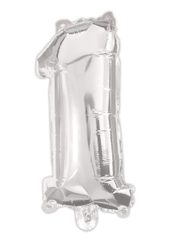 Numeral Foil Balloons - Silver Foil Balloon 95 cm. No. 1. - 92467