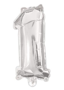 Numeral Foil Balloons - Silver Foil Balloon 95 cm. No. 1. - 92467