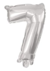 Numeral Foil Balloons - Silver Foil Balloon 95 cm. No. 7. - 92473