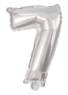 Numeral Foil Balloons - Silver Foil Balloon 95 cm. No. 7. - 92473