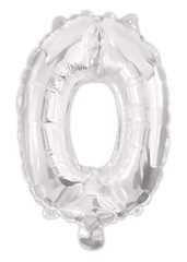 Numeral Foil Balloons - Silver Foil Balloon 95 cm. No. 0. - 92476