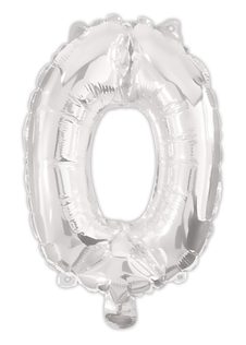 Numeral Foil Balloons - Silver Foil Balloon 95 cm. No. 0. - 92476
