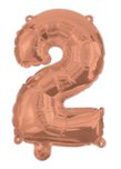 Numeral Foil Balloons - Rose Gold Foil Balloon 94 cm. No. 2. - 92478