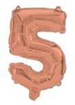 Numeral Foil Balloons - Rose Gold Foil Balloon 94 cm. No. 5. - 92481