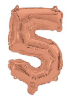 Numeral Foil Balloons - Rose Gold Foil Balloon 94 cm. No. 5. - 92481