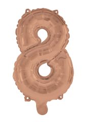 Numeral Foil Balloons - Rose Gold Foil Balloon 94 cm. No. 8. - 92484