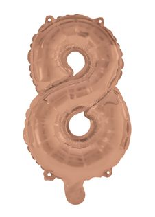 Numeral Foil Balloons - Rose Gold Foil Balloon 94 cm. No. 8. - 92484