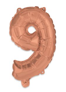 Numeral Foil Balloons - Rose Gold Foil Balloon 94 cm. No. 9. - 92485