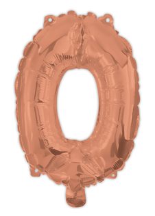 Numeral Foil Balloons - Rose Gold Foil Balloon 94 cm. No. 0. - 92486