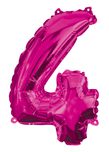 Numeral Foil Balloons - Hot Pink Foil Balloon 95 cm. No 4. - 92490