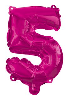 Numeral Foil Balloons - Hot Pink Foil Balloon 95 cm. No 5. - 92491