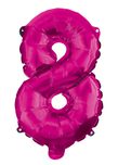 Numeral Foil Balloons - Hot Pink Foil Balloon 95 cm. No 8. - 92494