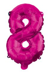 Numeral Foil Balloons - Hot Pink Foil Balloon 95 cm. No 8. - 92494