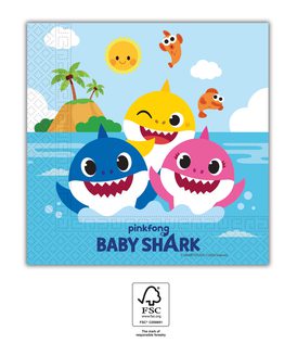 Baby Shark fun in the sun - Three-Ply Paper Napkins 33x33 cm FSC. - 92542