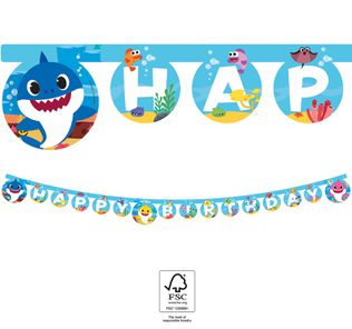 Baby Shark fun in the sun - Paper Letter Banner "Happy Birthday" FSC. - 92545