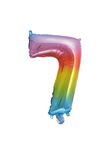 Numeral Foil Balloons - Rainbow Foil Balloon 35 cm. No. 7. - 92730