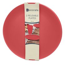 Decorata Reusable Products - Red Reusable Party Plates 25 cm. - 92891