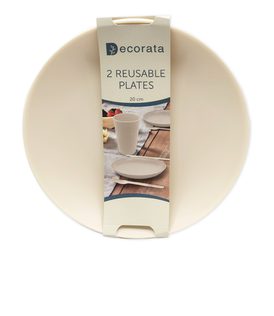 Decorata Reusable Products - Crème Reusable Party Plates 20 cm. - 92896