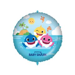 Baby Shark fun in the sun - Round Foil Balloon 46 cm. - 92977