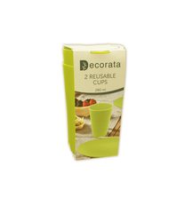 Decorata Reusable Products - Lime Green Reusable Party Cups 280 ml. - 92986