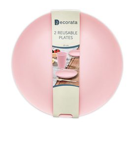 Decorata Reusable Products - Pink Reusable Party Plates 20 cm. - 92991