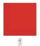 Decorata Solid Color - Red Three-Ply Paper Napkins 33x33 FSC. - 93048