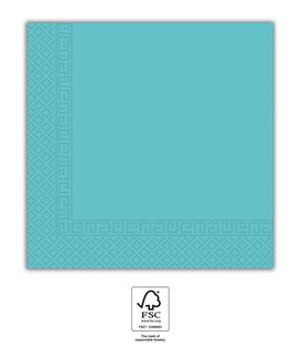 Decorata Solid Color - Light Blue Three-Ply Paper Napkins 33x33 FSC. - 93050