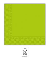 Decorata Solid Color - Light Green Three-Ply Paper Napkins 33x33 FSC. - 93051