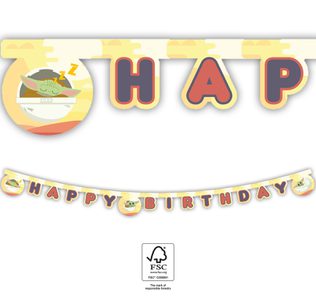 The Mandalorian - "Happy Birthday" Die-Cut Banner FSC 2 m. - 93134
