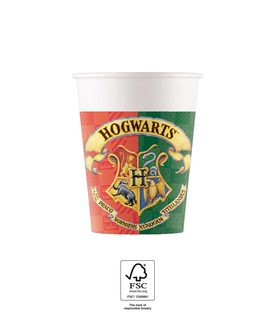 Harry Potter Hogwarts Houses - Paper Cups 200 ml. FSC. - 93506