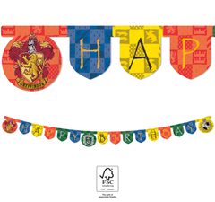 Harry Potter Hogwarts Houses - "Happy Birthday" Die-Cut Banner 2 m. FSC. - 93371