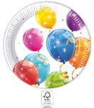 Kokliko Sparkling Balloons - Paper Plates 23 cm. FSC. - 93427