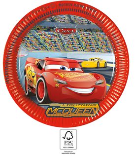 Cars 3 - Paper Plates 23 cm. FSC. - 93437