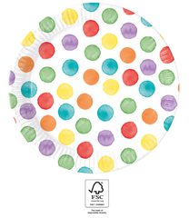 Decorata Multiwater Color Dots - Paper Plates 23 cm FSC. - 93448